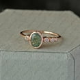 thumbnail image 2 of Oval Moss Agate & Diamond Ring,925 Sterling Silver Ring,Minimalist Ring, Engagement Ring, Gift For Her Handmade Fine Jewelry, 2 of 5