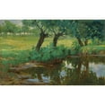 thumbnail image 3 of Pietro Fragiacomo 18x13 Black Modern Framed Museum Art Print Titled - A Quiet Pond (1902), 3 of 5