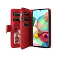 thumbnail image 3 of Multifunctional Case for Samsung A71 4G,[RFID Blocking] 9 Credit Cards Holder with Wrist Strap, Premium PU Leather Zipper Wallet Purse Magnetic Flip Phone Cover for Samsung Galaxy A71 4G, Red, 3 of 12