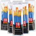 thumbnail image 1 of Juego de pinceles de pintura acrílica, 3 paquetes/30 piezas de pinceles de acuarela, pinceles de pintura, pinceles de pelo de nailon para todo uso, kits profesionales de artistas de pintura de acuarel, 1 of 4