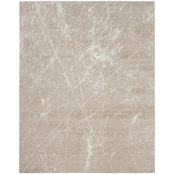 Nourison Splendid Modern Abstract High-Low Indoor Area Rug Mocha Ivory 7'10" x 9'10"