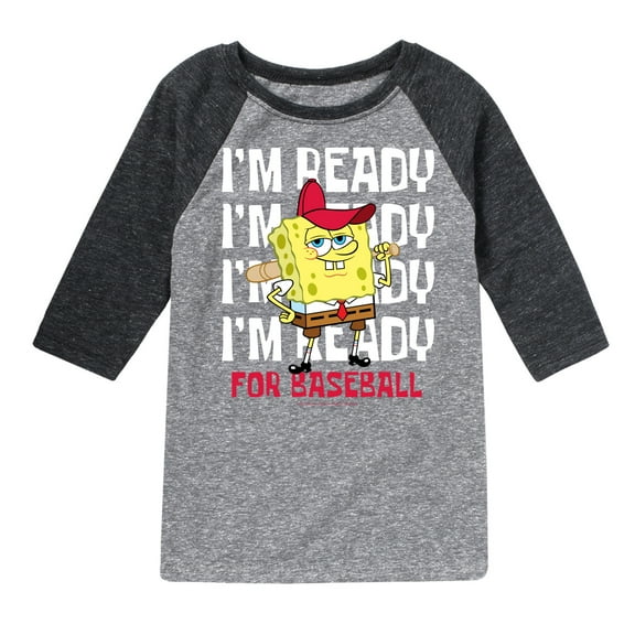 SpongeBob SquarePants - Ready For Baseball - Toddler And Youth Raglan Graphic T-Shirt