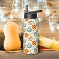 thumbnail image 2 of Fall Pumpkin 18oz Water Bottles with Flip Straw & Spout Lid, Colorful Pumpkins Stainless Steel Travel Sport Water Bottle, Holiday Gifts for Women Men (1 PC), 2 of 6