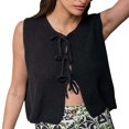 thumbnail image 2 of Cardigans pour Femmes Mode Y2K Sans Manches à Nouer devant Gilet en Tricot Été Cardigans pour Femmes, 2 of 6