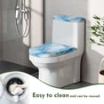 thumbnail image 5 of HELLHERO Blue and White Marble Texture Elastic Edge Soft Universal Polyester Toilet Seat Cover Set Gift Washable and Reusable Easy to Install 17"x21" Pack of 2, 5 of 8
