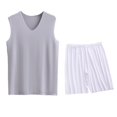 thumbnail image 1 of Conjunto Deportivo de los Hombres, Moda Casual de Color Sólido Cuello en V sin Mangas de Elasticidad Superior para el Desgaste Al Aire Libre, Traje Atlético de Humedad, 1 of 5