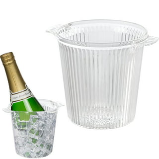 Spec101 Plastic Champagne Bucket for Drinks - 6pk Clear Ice Buckets for  Parties