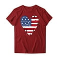 thumbnail image 4 of Fartey Womens American Flag Shirt Independence Day Patriotic T-Shirts Cute USA Flag Heart Graphic Tees 4th of July Short Sleeve Crew Neck Blouses Gifts Clothes Red L, 4 of 4
