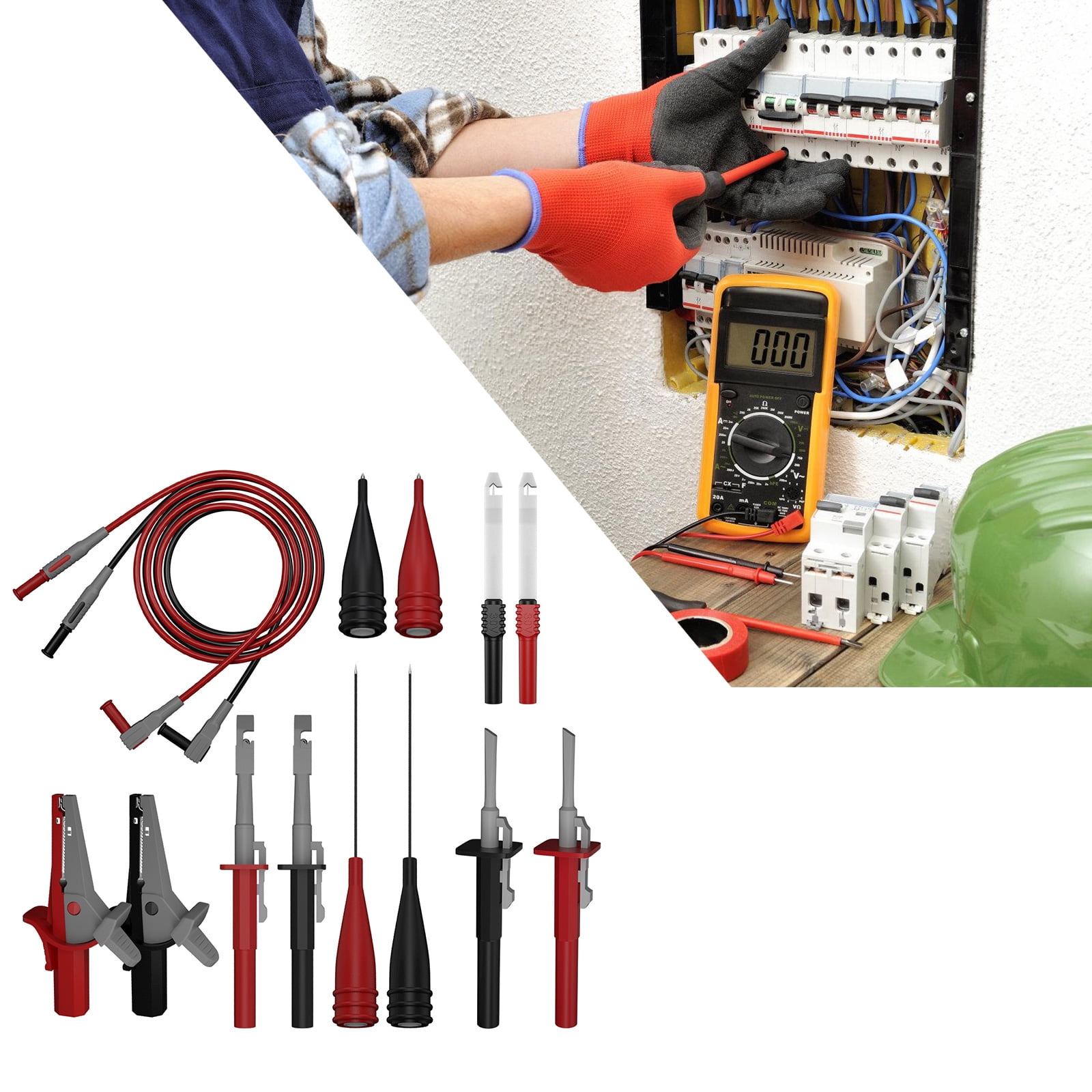 RUISINERY JT0090 Digital Multimeter Testing set with Cable Probes & Accessories Suitable for Voltages Current & Resistance Testing