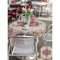thumbnail image 6 of Outdoor Tablecloth with Umbrella Hole Zipper Rustic Bohemia Round Tablecloth 60" Waterproof Outside Table Cloth Traditional Southwest Ethnic Style Retro Patio Table Cover Tablecloths for Picnic Party, 6 of 8