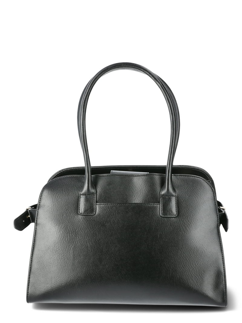 Time and Tru Maxwell Satchel Black, Adjustable Side Studs
