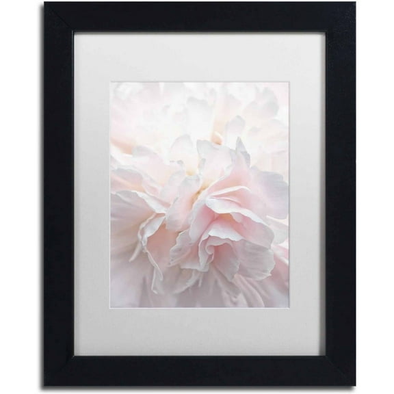 Trademark Fine Art 'Pink Peony Petals IV' Canvas Art by Cora Niele, White Matte, Black Frame