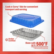 Handi-Foil 13 x 9 Aluminum Cake Pans with Blue Lids, 2 Count