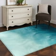 thumbnail image 4 of Blue Teal Ombre Washable Area Rugs 3'x5', Coastal Beach Abstract Modern Low Pile Throw Living Room Rug Non-Slip Sturdy Edge Binding Carpet for Indoor Entryway Bedside Kitchen, 4 of 9