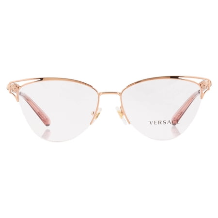 Versace VE 1280 1412 Rose Gold Metal Cat-Eye Eyeglasses 55mm