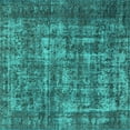 thumbnail image 1 of Ahgly Company Machine Washable Indoor Square Oriental Turquoise Blue Industrial Area Rugs, 7' Square, 1 of 4
