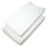 American Baby Company 100% Jersey Cotton Sparkle Gold/Pink Feathers Changing Pad Cover, 2 Count