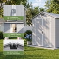 thumbnail image 3 of Homall6x10ft Outdoor Plastic Storage Shed with Window,Weather-Resistant, Easy Assembly, Wood-Effect Garden Tool House,Light Gray, 3 of 7