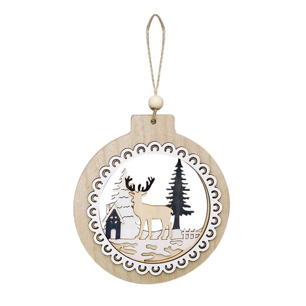 Gibobby Adornos colgantes de Navidad Adornos de árbol de Navidad Adornos de forma redonda para árbol de Navidad o decoraciones interiores para el(White)