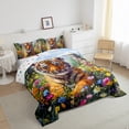 thumbnail image 3 of Manfei Safari Tiger Pattern Queen Comforter Set,Watercolor Daisy Flower Bedding Sets,Colorful Scenery Bedding Comforter Set For Kids,Microfiber Bedroom Decor Reversible,3 Pieces, 3 of 8
