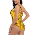 thumbnail image 5 of Yiaed Ripe Yellow Lemon Print Women One Piece Swimsuits Tummy Control One Shoulder Bathing Suits Pattern Ruffle Swimwear-X-Large, 5 of 8