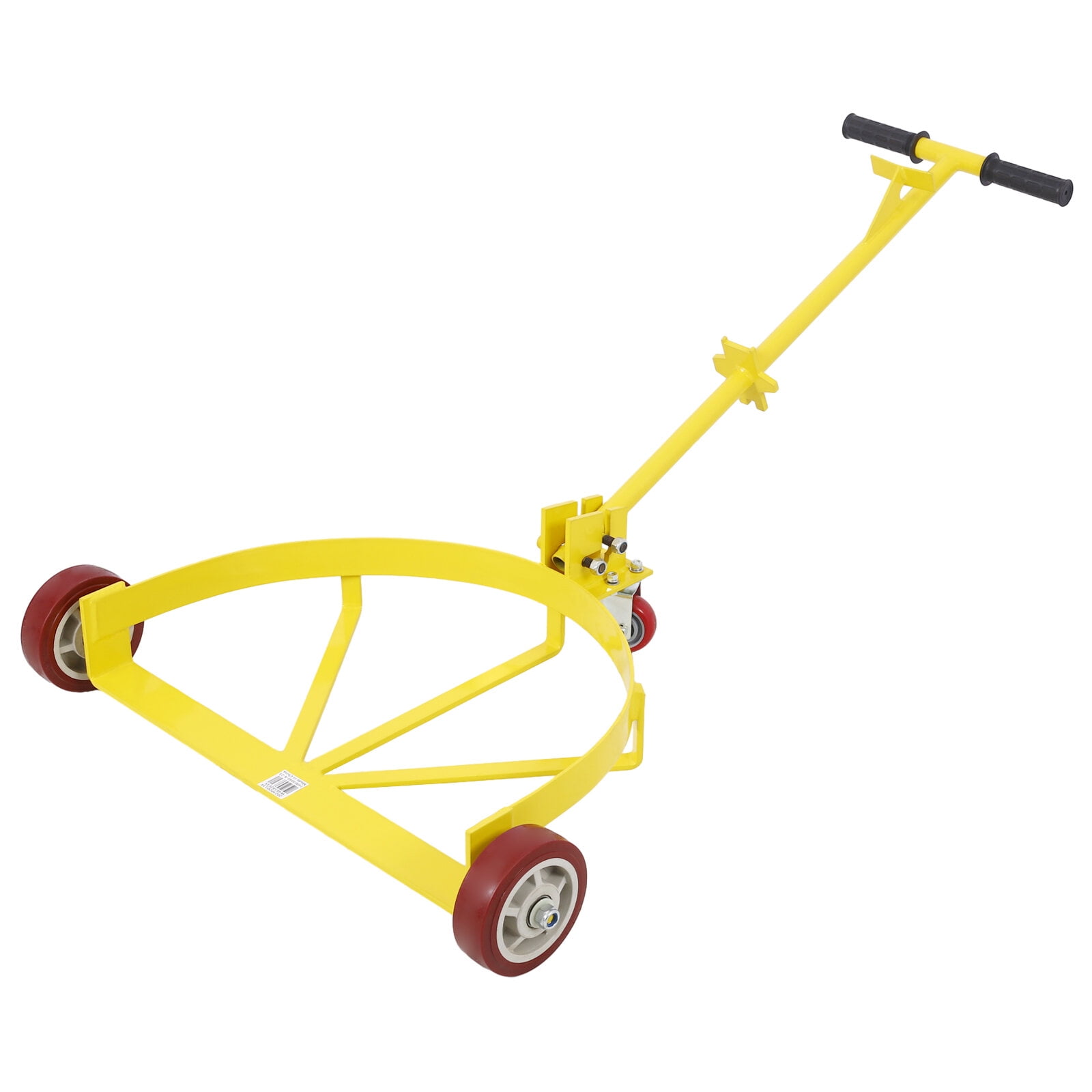 55 Gallon Drum Dolly - 1200 lb Capacity Heavy Duty Barrel Roller Cart with 3 Wheels, Low Profile Steel Drum Mover (Yellow)