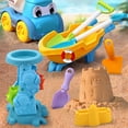 thumbnail image 5 of Beach Toys for Kids, 19PCS Sand Toy Set with Mesh Bag, Beach Wagon, Sand Water Wheel, Watering Can, Molds & Shovels, Sandbox Outdoor Toys for Toddlers, 5 of 11