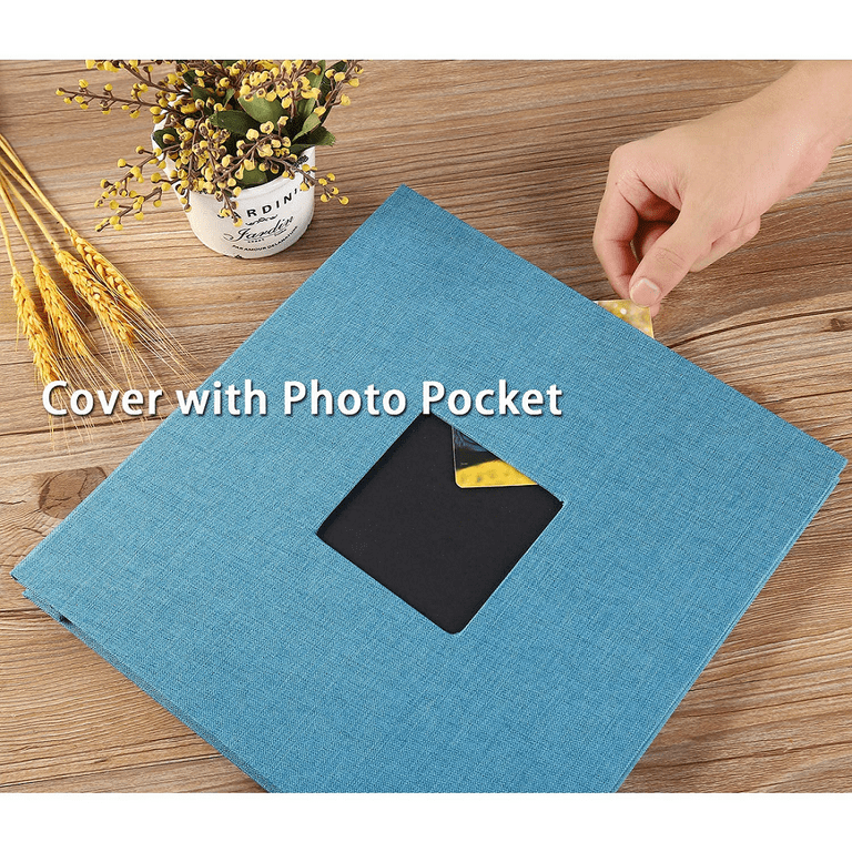 potricher Large Photo Album Self Adhesive 3x5 4x6 5x7 8x10 10x12 Pictures Linen Cover 40 Blank Pages Magnetic DIY Scrapbook Albu