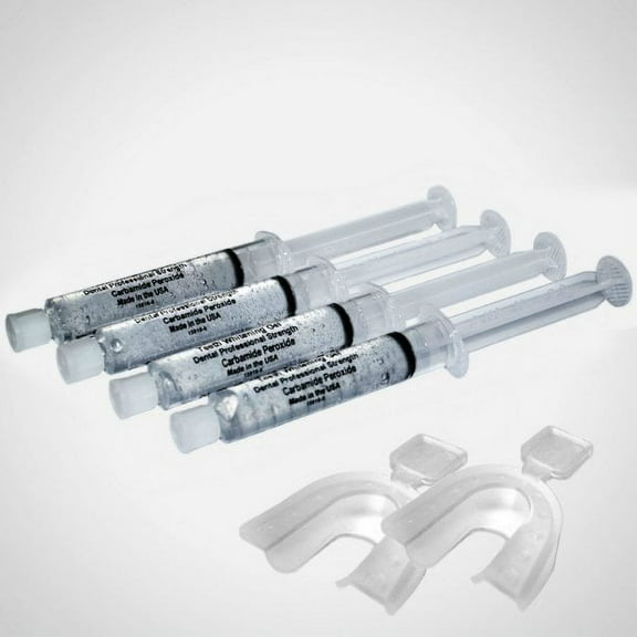 4 Always White Teeth Whitening 35% Gel Syringes! Bleaching Whitening Gel! + 2 FREE Thermoforming Trays! Made in USA!