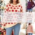 thumbnail image 3 of Smupbvky Cute Sweater Women Fruit Print Knit Tops Long Sleeve Casual Fall Crew Neck Pullover with Ribbed Trim (S, Beige), 3 of 9
