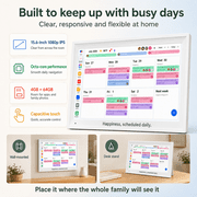 Callsky 15.6 Digital Calendar, Smart Family Wall Planner & Interactive Chore Chart, Real-Time Schedule Sync, 1080P Touchscreen Photo Frame
