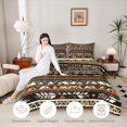 thumbnail image 3 of Homewish Colorful Bohemian Geometric Twin Comforter Sets,Vintage Boho Rhombus Stripes Bedding Set,Black Reversible,2-Piece,1 Comforter and 1 Pillowcase, 3 of 7