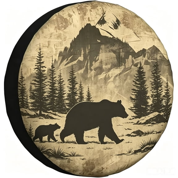 Spare Tire Cover for RV Trailer, Waterproof Vehicle Wheel Cover Protection for Travel Camper Truck Cars Decor