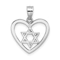 thumbnail image 3 of 14k White Gold White Polished Star of David in Heart Pendant, 3 of 5