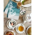 thumbnail image 4 of Nautical Anchor Teal Green Kitchen Dish Towels for Drying Dishes Set of 2, Coastal Ocean Ombre Striped Waffle Weave Microfiber Hand Tea Bathroom Towels Quick Dry & Absorbent Towel 15.7x23.6, 4 of 7