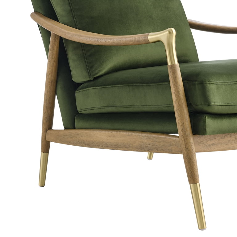 Langford Accent Armchair in Moss Green Walnut - Walmart.com