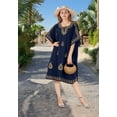thumbnail image 2 of HAPPY BAY Women's Dress Tunic Ladies Cover Ups for Swimwear Women Summer Beach Loungewear Mumu Swimwear Bikini Loungewear 2X-3X Navy, Floral, 2 of 4