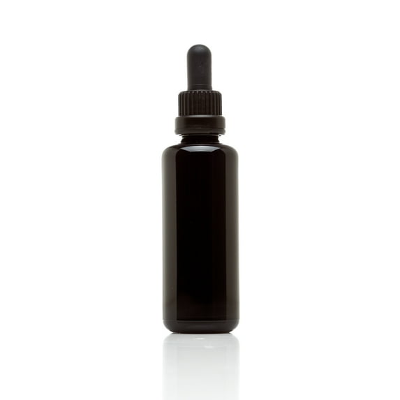 Infinity Jars 50 Ml (1.7 fl oz) 10-PACK Set Black Ultraviolet Glass Bottle w/ Glass Eye Dropper