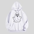 thumbnail image 2 of Women's Solid Loose Fit Hooded Sweatshirt Long Sleeves Pocket Shoulder Pullover, 2 of 3