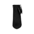 thumbnail image 5 of BLISSFUL STEP Women's Ankle Boots Faux Suede Bow Decor Stiletto Heel Pointed Toe Side Zip Booties  Black 7, 5 of 7