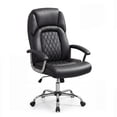 thumbnail image 2 of Gymax Upholstered Leather Office Chair Ergonomic Executive Chair w/ Padded Armrests & Rocking Backrest Height Adjustable Computer Desk Chair, 2 of 10