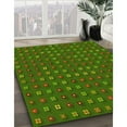thumbnail image 3 of Ahgly Company Machine Washable Indoor Square Transitional Dark Lime Green Area Rugs, 7' Square, 3 of 7
