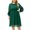 Green, variant on Summer Fashion Plus Size Maxi Dresses for Womens 2025 Large Solid Long Sleeved Round Neck Chiffon Cut Flower Waist Dress