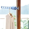 thumbnail image 2 of Folding Wall Mount Clothes Hanger Rotating Buckle Type Elastic 5-connected Hanging Hole Window Drying Rack Travel Outdoor Hanging Rack Drying Pol, 2 of 6