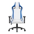 thumbnail image 1 of Pemberly Row Chaise de Jeu Réglable en Similicuir, Blanc et Bleu, 1 of 13