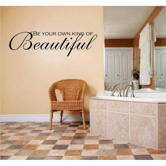 Decal - Vinyl Wall Sticker : BE YOUR OWN KIND OF Beautiful Quote Home Decor Sticker - Vinyl Wall Decal 10x40 Inches