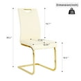 thumbnail image 3 of Sumdeal Modern Cream Pu Leather Dining Chair Set with Golden C-shaped Metal Legs,Set of 6, 3 of 7