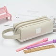 thumbnail image 2 of Matoen Large Pencil Case, Pencil Pouch with Zipper Compartments, Aesthetic Pencil Case for Adults, Stationery Pouch Pen Case for Office, 2 of 3