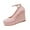 Pink, variant on Wedges for Women Closed Round Toe Ankle Strap Platform High Heel Wedge Pumps Dress Shoes Pink