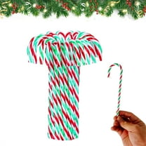 Scheam 5.9" Long Twisted Cane Christmas Decoration Fake Candy Cane Ornaments Red and Green Plastic Crutch Candy for Xmas Tree Hanging New Years Party Holiday Gift Decor 40 Pcs